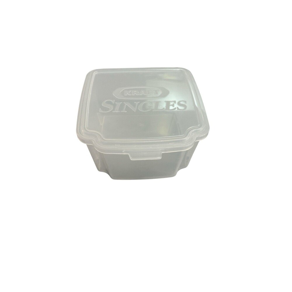 Vintage Kraft Cheese Singles Reusable Food Storage Container Clear Plastic